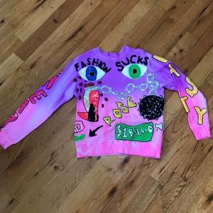 Discount Universe SweatShirt FASHION SUCKS Sequins Medium